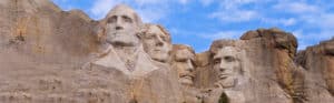 Mount Rushmore on a bright, sunny day