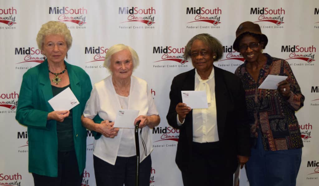 Door prize winners: Mary Jones, Eleanor Harris, Willie Aaron & Georgia Beckles