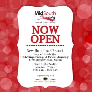 Hutchings College Branch now open inside College & Career Academy off 1780 Anthony Road, Macon
