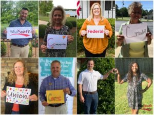 MSFCU collage of members holding hand drawn signs