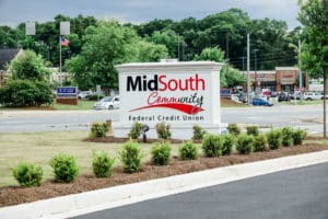 Sign for MidSouth Community FCU Highway 96 location
