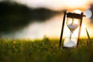 Hourglass in the dawn time